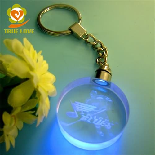 round crystal keychain