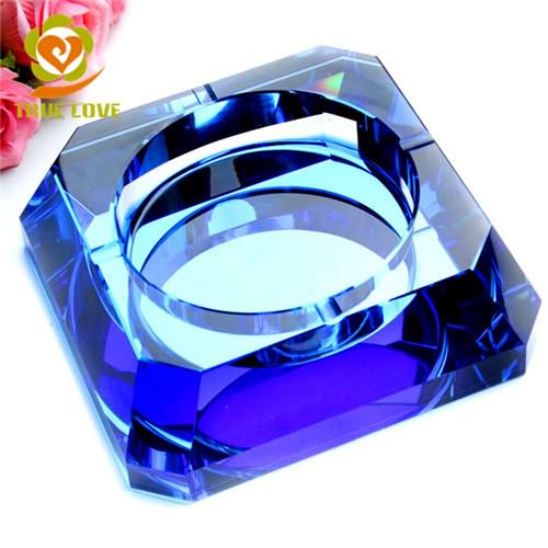 Blue Crystal Ashtrays