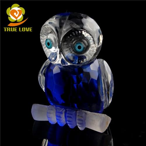 Blue Owl Crystal Figurines