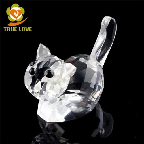 Crystal Glass Cat Statue