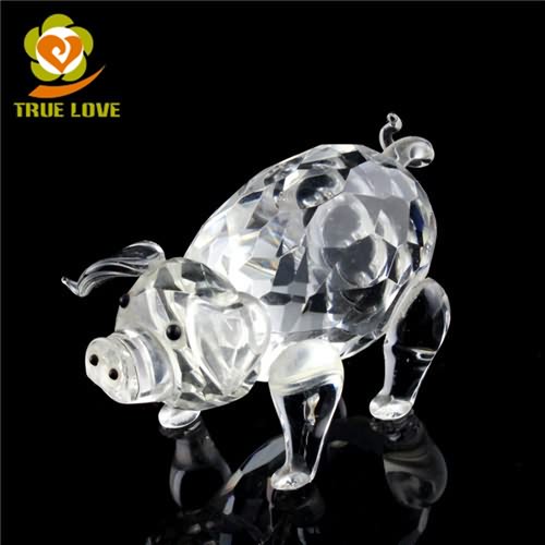 Crystal Glass Pig Figurines