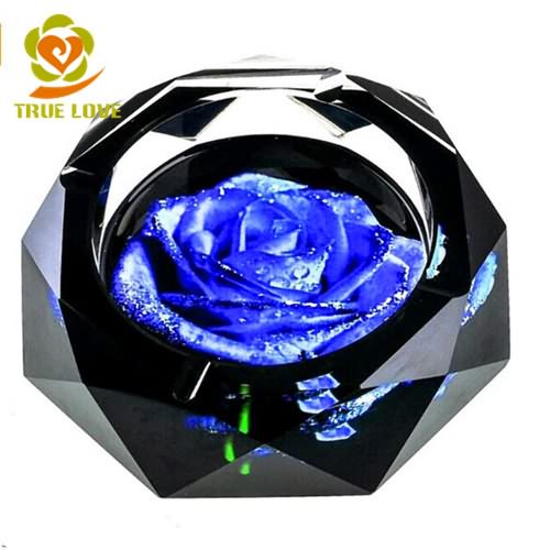 Octagon Crystal Glass Ashtray