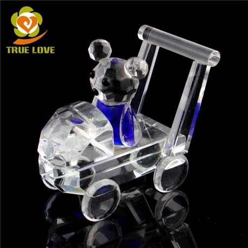 Crystal Baby Carriage Figurines