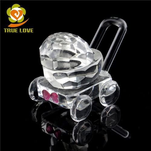 Crystal Baby Carriage Figurines (2)