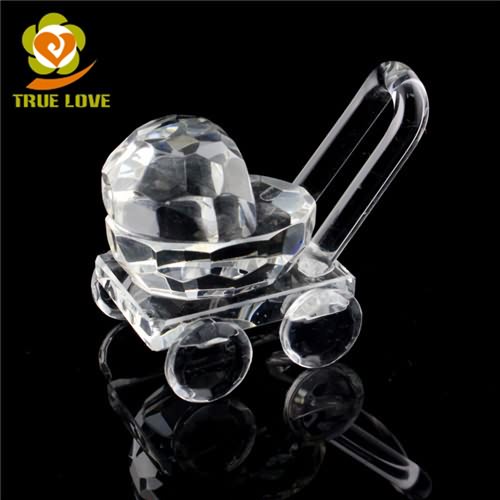 Crystal Baby Carriage Figurines