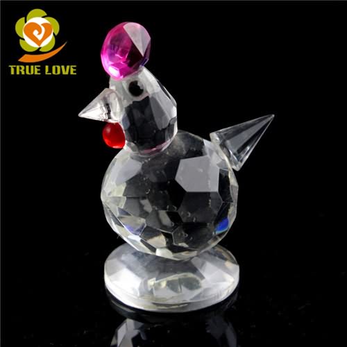 Crystal Glass Rooster Figurines