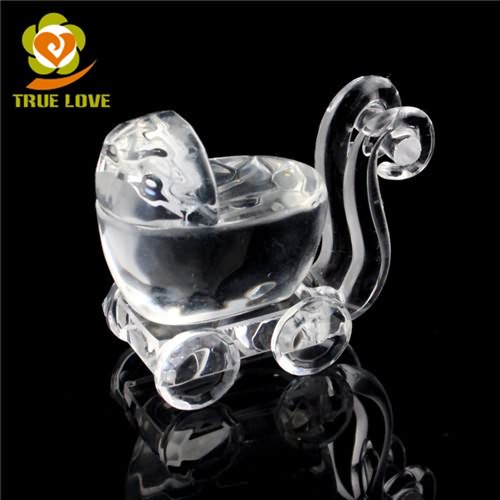 Glass Baby Carriage Figurines